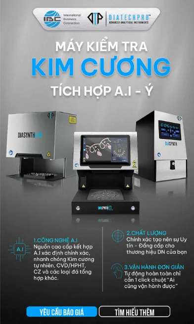 Banner máy kiểm tra kim cương AI DIASYNTH Ý